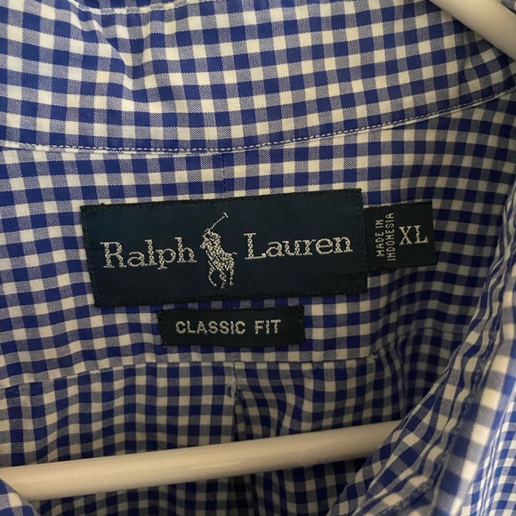 Blue/white checkered polo by Ralph Lauren Men’s XL - Picture 3 of 3